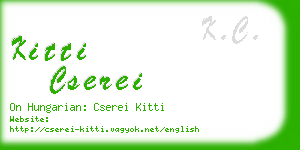 kitti cserei business card